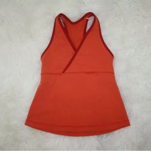 Lululemon Womens Orange Athletic Bra Racerback Yoga Workout Tank Top Size 8